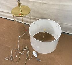 Open Box: Aria Glass Table Lamp (31") - White Shade, Brass Base