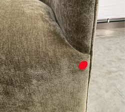 Open Box: Baldwin Upholstered Barrel Back Dining Chair - Rustic Chenille Dark Moss
