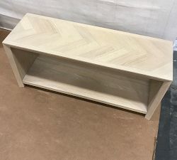 Open Box: Blair Herringbone Shoe Bench (36") - Washed Oak