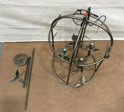 Open Box: Botanical Forged-Iron Lantern Pendant (20") - Antique Brass