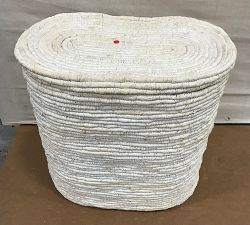 Open Box: Coil Double Hamper - Whitewash