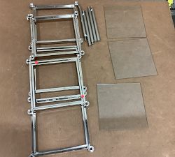Open Box: Everson Tall Metal Storage Shelf (15.5"W x 59"H) - Polished Nickel