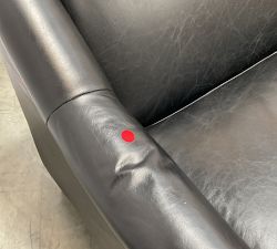 Open Box: Josie Leather Loveseat Sofa (73") - Vintage Midnight
