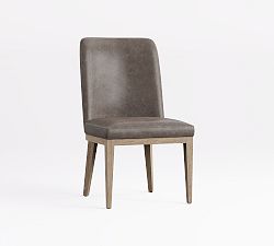 Open Box: Layton Leather Grand Dining Chair - Statesville Iron, Seadrift