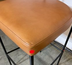 Open Box: Maison Leather Bar Stool (30") - Statesville Caramel, Antique Bronze