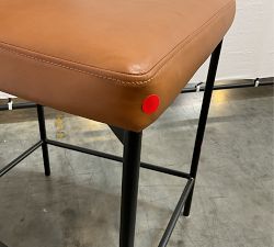 Open Box: Maison Leather Counter Stool (24") - Statesville Caramel, Antique Bronze