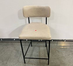 Open Box: Maison Leather Counter Stool (24") - Statesville Pebble, Antique Bronze