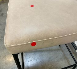 Open Box: Maison Leather Counter Stool (24") - Statesville Pebble, Antique Bronze