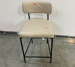 Open Box: Maison Leather Counter Stool (24") - Statesville Pebble, Antique Bronze