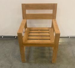 Open Box: Malibu Teak Outdoor Dining Armchair Frame Only - Natural