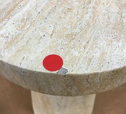 Open Box: Pomona Round Outdoor Side Table (12") - Faux Travertine