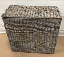 Open Box: Seagrass Handcrafted Divided Hamper - Gray Wash