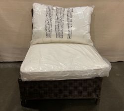 Open Box: Torrey All-Weather Wicker Outdoor Armless Chair with Cushion - Espresso