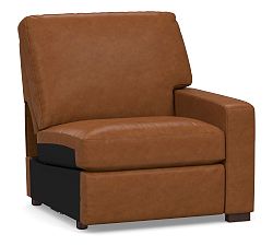 Open Box: Turner Square Leather Right Arm Power Recliner - Signature Maple