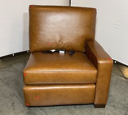Open Box: Turner Square Leather Right Arm Power Recliner - Signature Maple