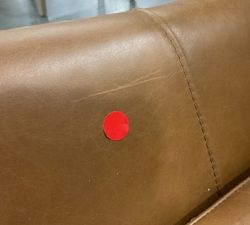 Open Box: Wells Tufted Leather Swivel Chair (34") - Vintage Caramel, Bronze Base