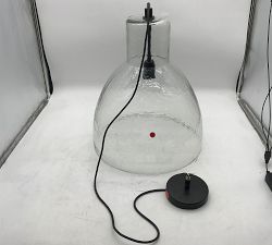 Open Box: Bridget Recycled Glass Pendant, Large (17" Dia) - Clear Glass Shade, Bronze Finish