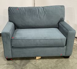 Open Box: Buchanan Square Arm Upholstered Twin Sleeper Sofa (54") - Performance Everydayvelvet™ Slate