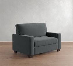 Open Box: Buchanan Square Arm Upholstered Twin Sleeper Sofa (54") - Performance Everydayvelvet™ Slate