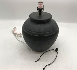 Open Box: Faris Chalky Ceramic Portable Table Lamp Base (21") - Matte Black