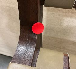 Open Box: Fenton Leather Counter Stool (24") - Statesville Pebble, Coffee Bean