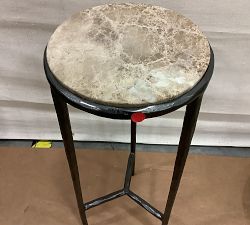 Open Box: Hestan Round Marble Accent Table (10") - Hammered Bronze