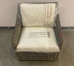 Open Box: Huntington Slim Slope Arm Swivel Outdoor Lounge Chair with Cushions - Gray