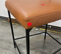 Open Box: Maison Leather Counter Stool (24") - Statesville Caramel, Antique Bronze