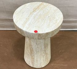 Open Box: Pomona Round Outdoor Side Table (12") - Faux Travertine