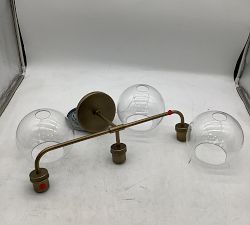 Open Box: Reagan Triple Globe Sconce (22") - Tumbled Brass