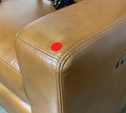 Open Box: Turner Square Leather Right Arm Power Recliner - Signature Maple