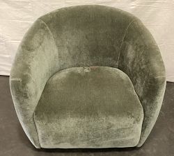 Open Box: Payton Upholestered Swivel Armchair - Rustic Chenille Dark Moss