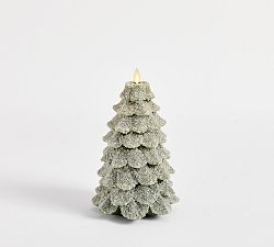 Open Box: Premium Flickering Flameless Tree Candle, Large (9"H) - Green Spruce