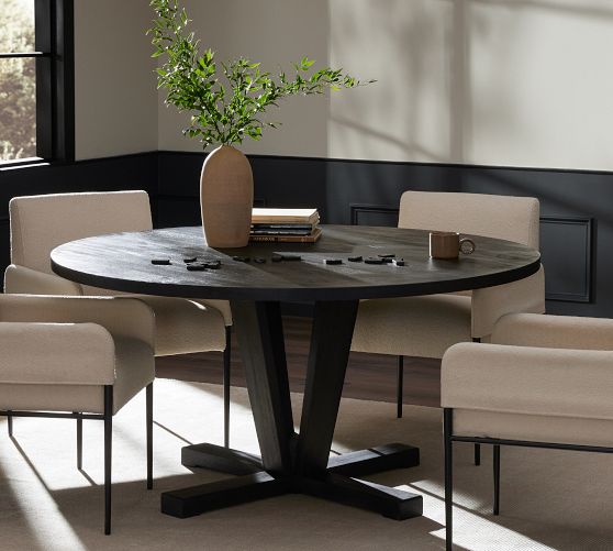 Parkview Reclaimed Wood Round Pedestal Dining Table (60") by Pottery Barn