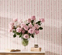 LoveShackFancy Floral Stripe Wallpaper Sample