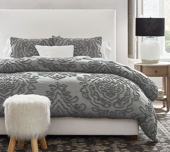 Renee Candlewick Sateen Duvet Cover by Pottery Barn
