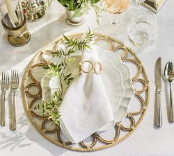 Monique Lhuillier Juliana Scalloped Dinner Plates - Set of 4