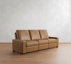 Turner Square Arm Leather Power Reclining Sofa (73"&ndash;104")