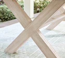 Indio Concrete &amp; Eucalyptus X-Base Outdoor Dining Table (72")