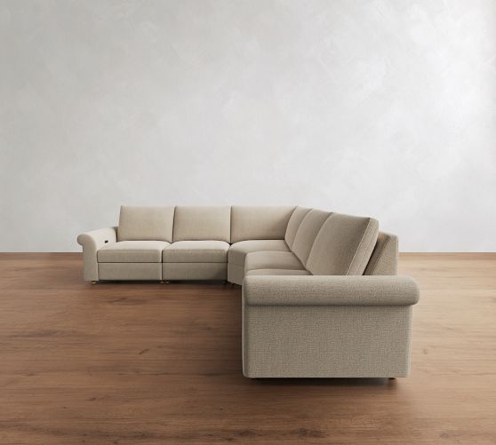 Westwood Roll Arm Power Reclining L-Shaped Sectional (122") by Pottery Barn