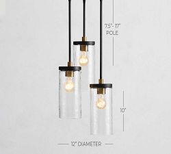 Raylan Recycled Glass Multi-Light Pendant (12")
