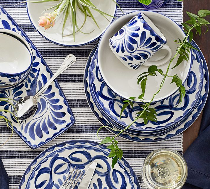 Puebla Porcelain Rectangular Platter | Pottery Barn