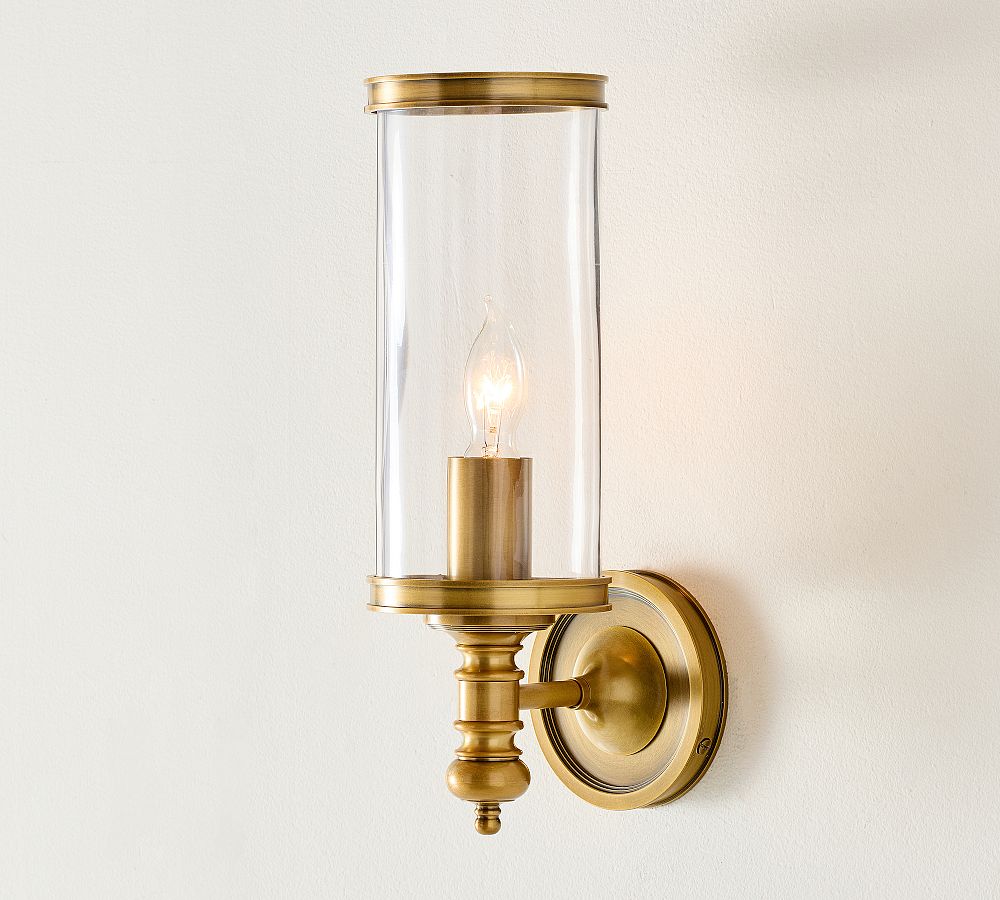 Elizabeth Glass Cylinder Sconce (14") by Pottery Barn