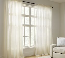Custom Emery Linen Sheer Drape - Ivory