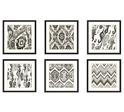 Gray Ikat Framed Prints