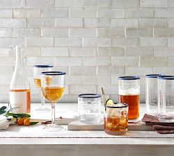 Stripe Rim Outdoor Drinking Glasses