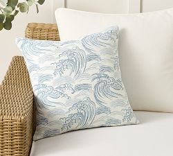 Sunbrella® Reversible Wave Outdoor Pillow