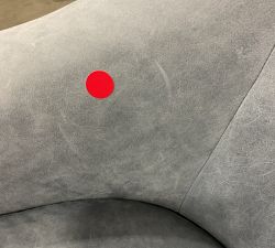 Open Box: Tillman Leather Swivel Armchair - Keystone Azure