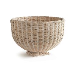 Open Box: Handwoven Rattan Footed Bowl