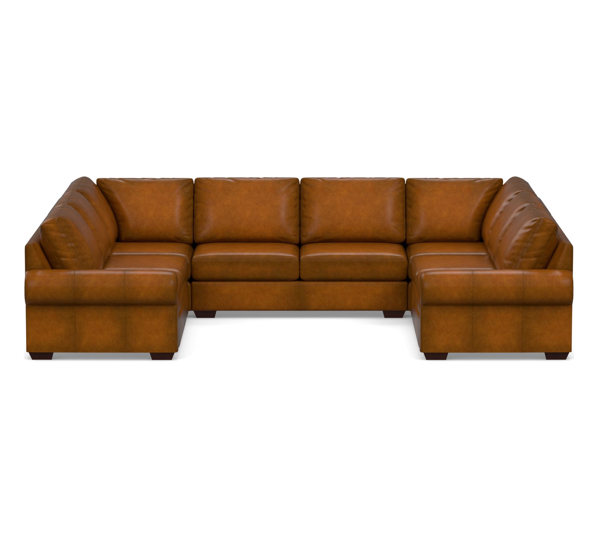 Big Sur Roll Arm Leather U-Shaped Sectional (147"&ndash;179") - thumbnail 5